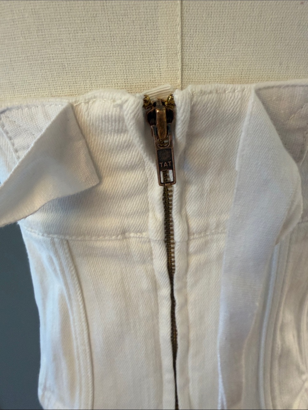 Anthropologie White Denim Corset Tank top by Maeve - Picture 4 of 8